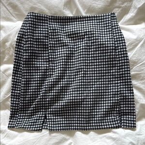 Classic Black and White Checkered Skirt
